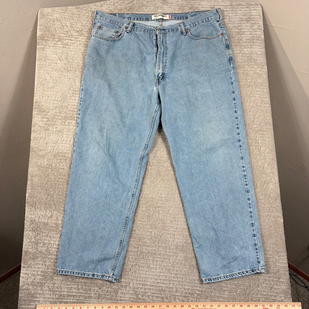 Levis 550 Relaxed Fit Light Wash Blue Denim Jeans Mens 42x30 005504891